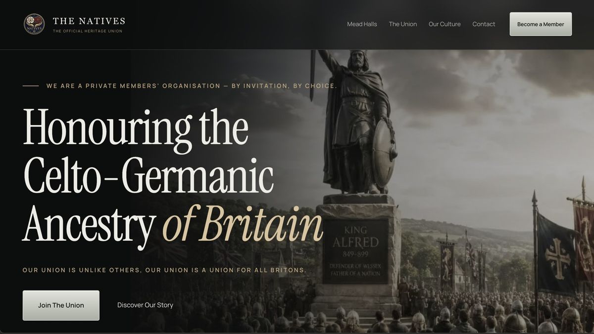Screenshot of The Natives website homepage